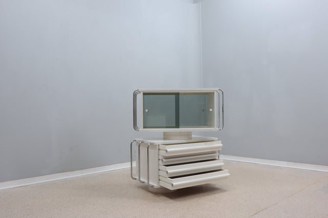 Vintage modular space age lacquer cabinet 1960s, set of 2