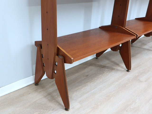 Libreria Modulare Teak Anni '60. Italian Mid-Century Teak Bookcase modulaire vintage design italien