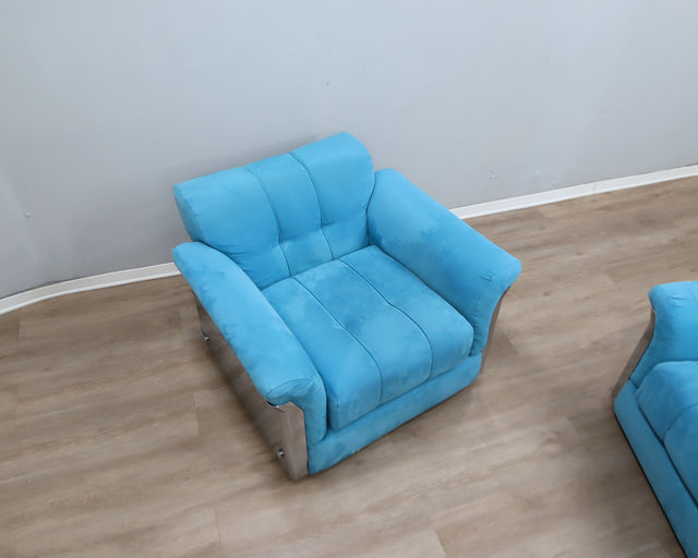Larissa armchairs by Vittorio Introini for Saporiti in chrome & sky blue. Poltrone design anni 70, 70er Sessel, fauteuils vintage space age.