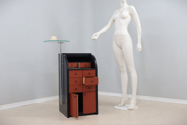 Vintage roller shutter cabinet Giorgetti 1980s