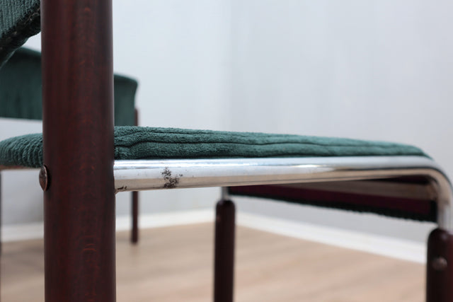 Vintage chrome and wood tubular chairs 1970s