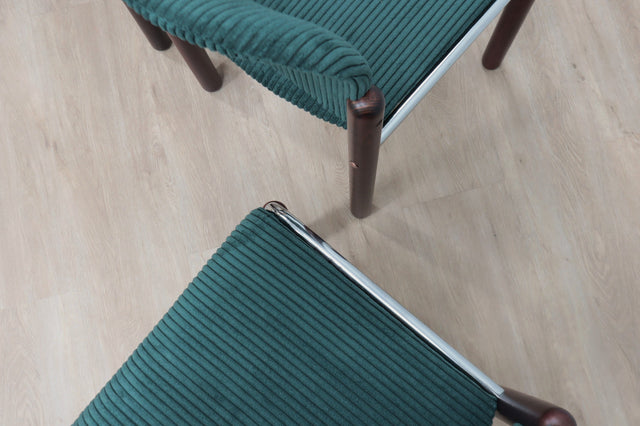 Vintage chrome and wood tubular chairs 1970s