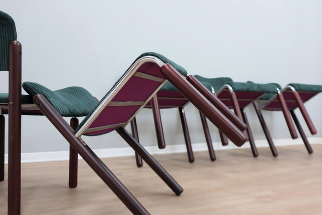 Vintage chrome and wood tubular chairs 1970s