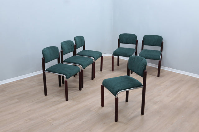 Vintage chrome and wood tubular chairs 1970s