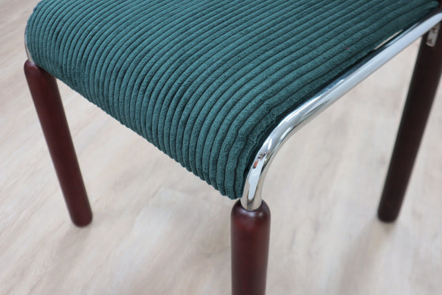 Vintage chrome and wood tubular chairs 1970s