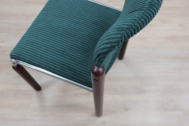 Vintage chrome and wood tubular chairs 1970s