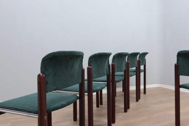 Vintage chrome and wood tubular chairs 1970s