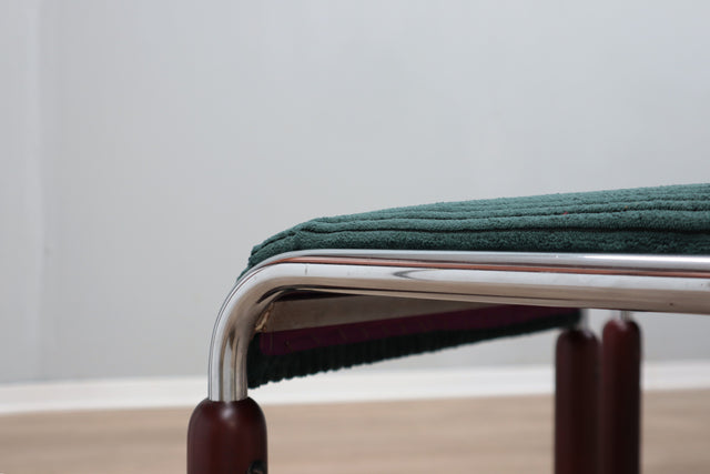 Vintage chrome and wood tubular chairs 1970s