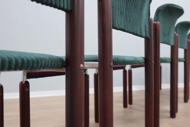 Vintage chrome and wood tubular chairs 1970s