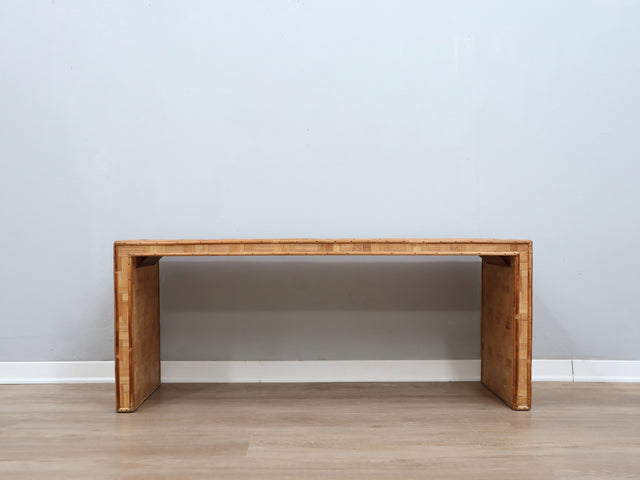 Vivai del Sud Anni '70 Bamboo & Rattan Bench bambou rotin banc Italian Minimalist Design