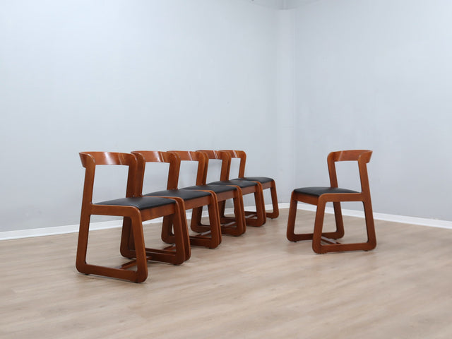 Set of 6 dining chairs Willy Rizzo for Mario Sabot, Italy 1970s