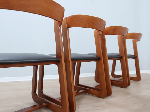 Set of 6 dining chairs Willy Rizzo for Mario Sabot, Italy 1970s