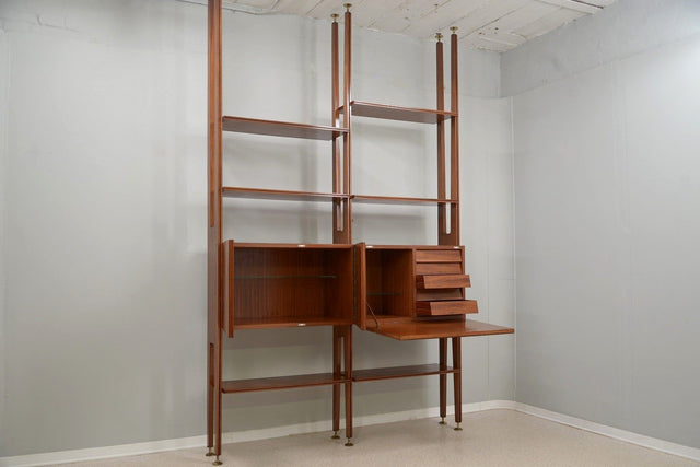 Mid century teak ceiling wall unit 1950s