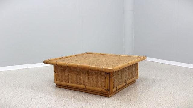 Vintage rattan coffee table Dal Vera 1960s