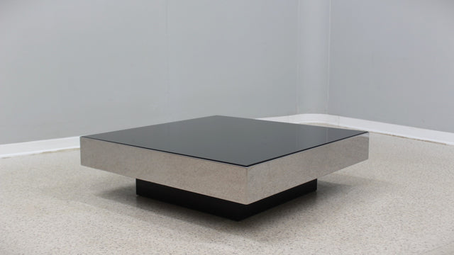 Mirrored glass coffee table NY FORM 1960s