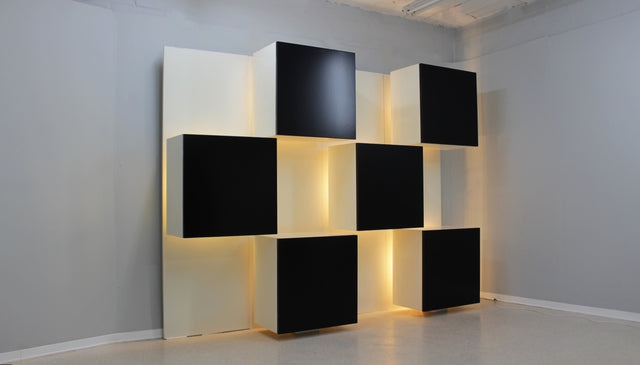 Backlit Bookcase Roberto Monsani for Acerbis 1970s