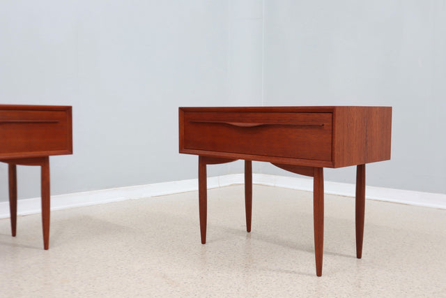 Danish teak nightstands 1960s, set of 2