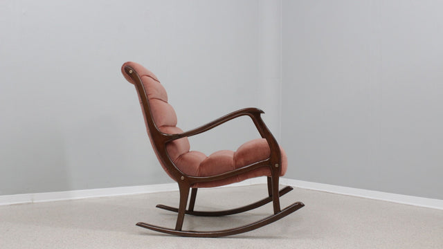 Ezio Longhi rocking chair ELAM 1950s