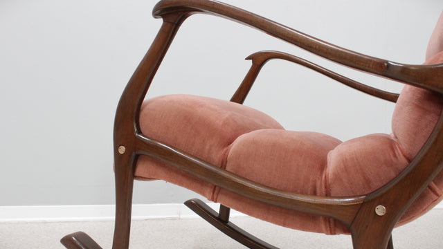 Ezio Longhi rocking chair ELAM 1950s