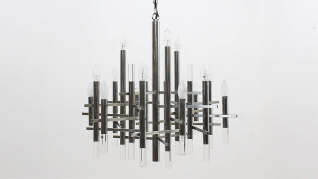 Gaetano Sciolari design chandelier 1970s, 15 lights