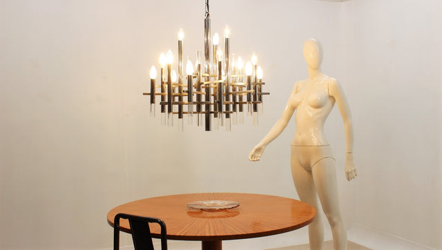 Gaetano Sciolari design chandelier 1970s, 15 lights