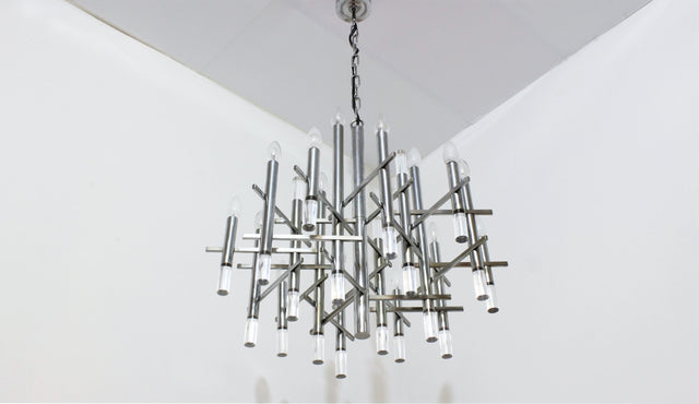 Gaetano Sciolari design chandelier 1970s, 15 lights