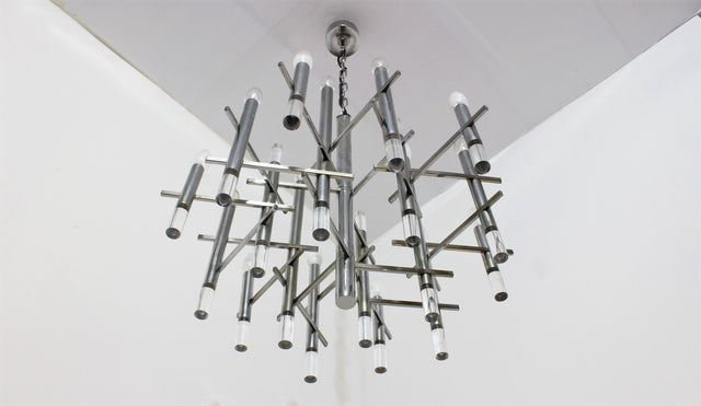 Gaetano Sciolari design chandelier 1970s, 15 lights