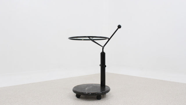 Italian glass and marble swivel coffee table 1980s