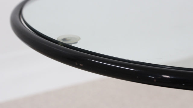 Italian glass and marble swivel coffee table 1980s