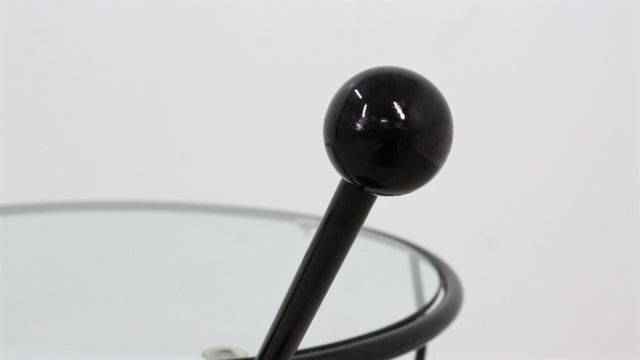 Italian glass and marble swivel coffee table 1980s