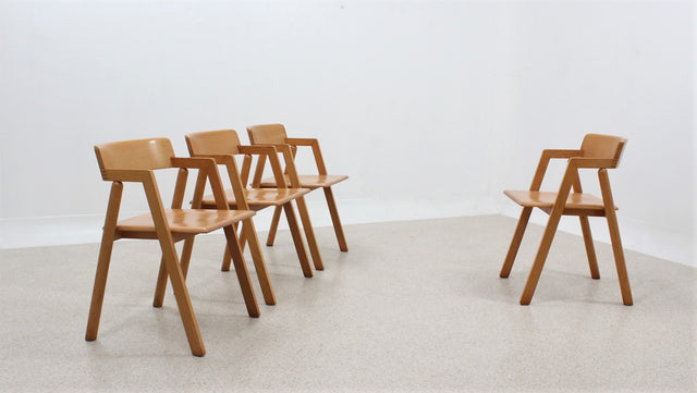 Vintage beech wood chairs Roberto Pamio for STILWOOD 1980s