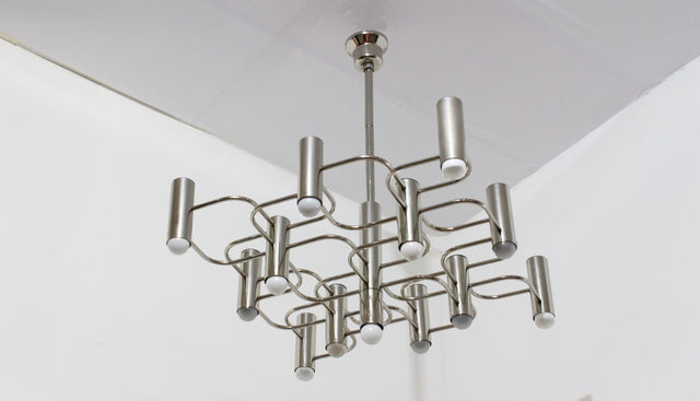 Gaetano Sciolari design chandelier 1970s, 13 lights
