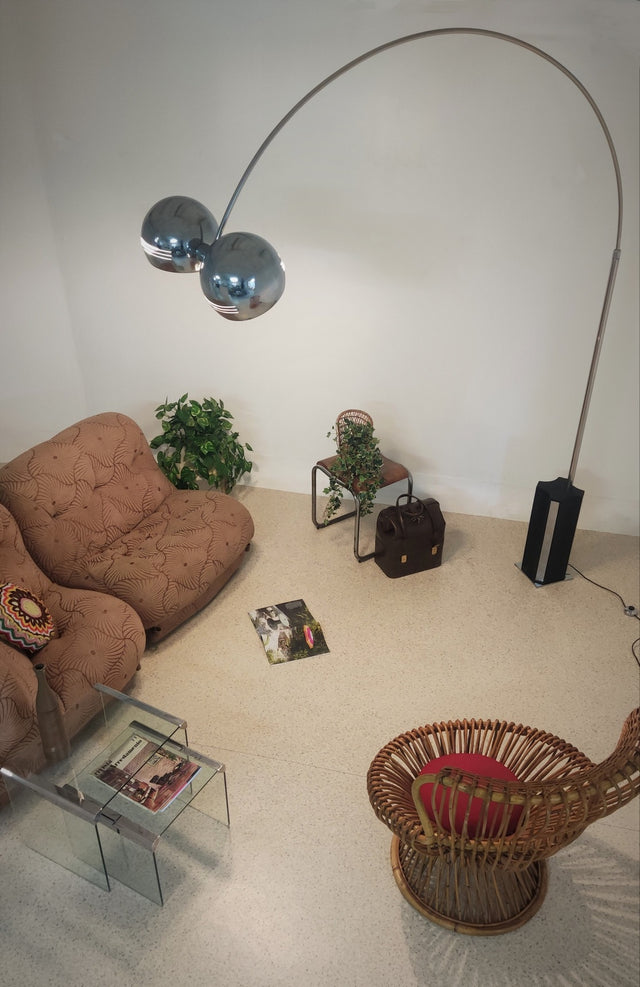 Goffredo Reggiani 2-head arc floor lamp 1970s