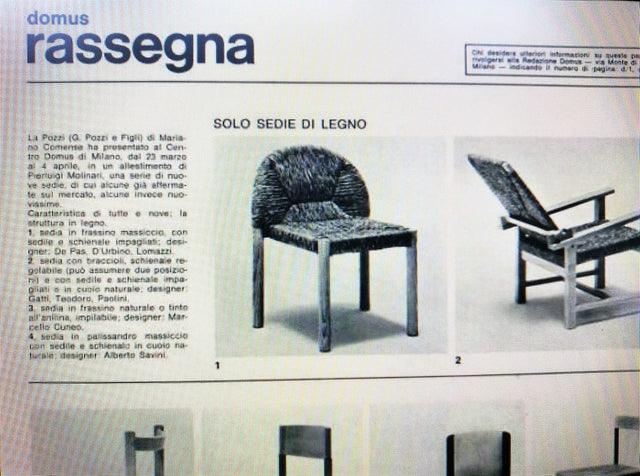Vintage straw chairs design De Pas, D'Urbino, Lomazzi 1970s