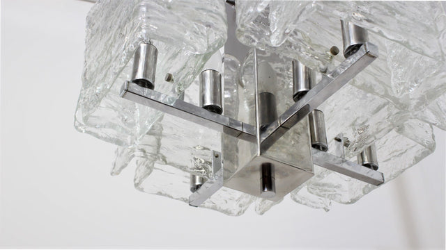 Murano glass pendant chandelier MAZZEGA 1970s