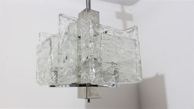 Murano glass pendant chandelier MAZZEGA 1970s