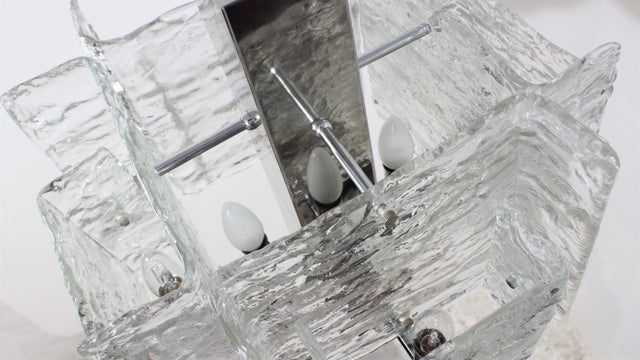 Murano glass pendant chandelier MAZZEGA 1970s