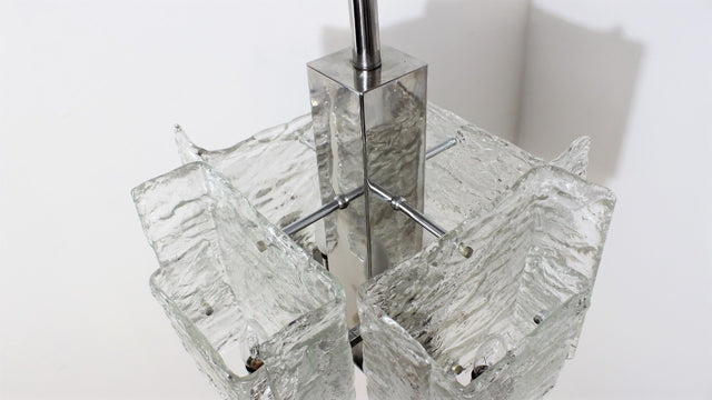 Murano glass pendant chandelier MAZZEGA 1970s