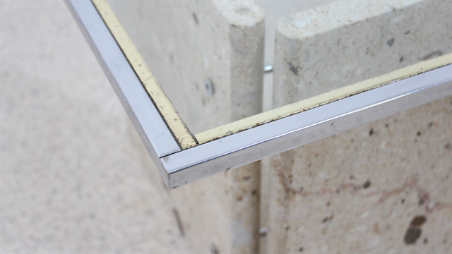 Italian marble and glass coffee table 1970s