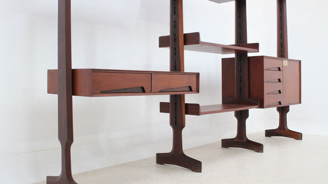 Edmondo Palutari teak bookcase DASSI 1950s