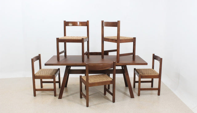 Torbecchia dining set G. Michelucci, POLTRONOVA 1960s