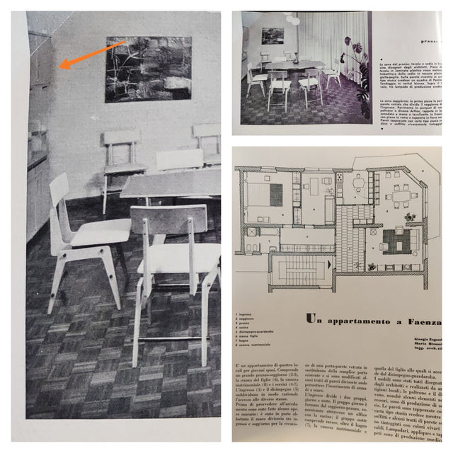 Mid century Italian beech wood wall unit / cabinet 1950s