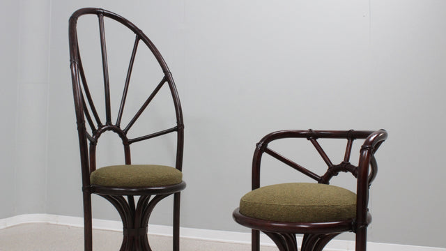 Set of McGuire vintage rattan chairs 1970s