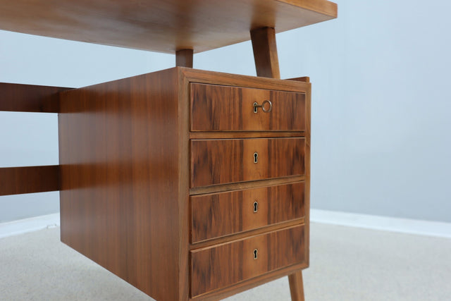 Mid century Italian mahogany writing desk 1950s
