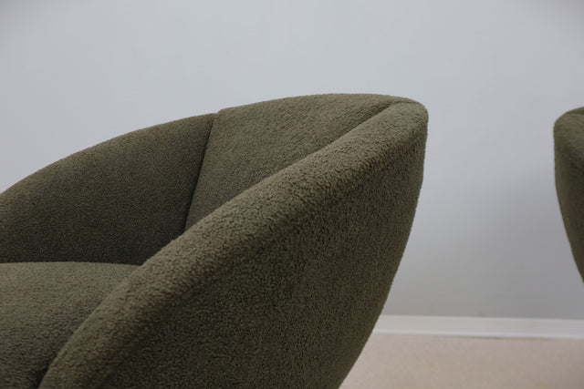 Mid century bouclè egg armchairs 1950s