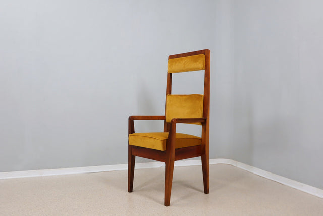 Mid century high back chair Italy 1950s