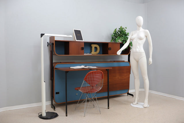 Mid century shelving unit with folding bed 1960s (9)