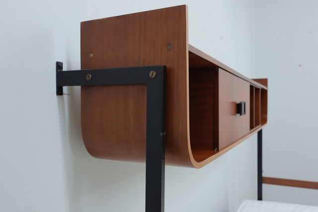 Mid century shelving unit with folding bed 1960s (9)