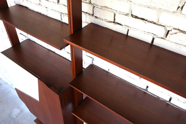 Mid century ceiling modular teak bookcase 1950s