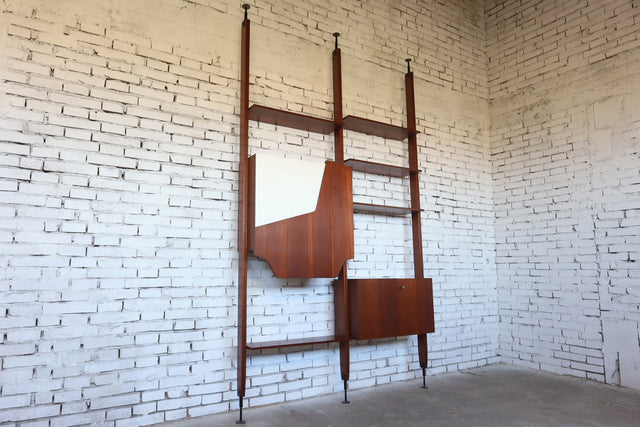 Mid century ceiling modular teak bookcase 1950s